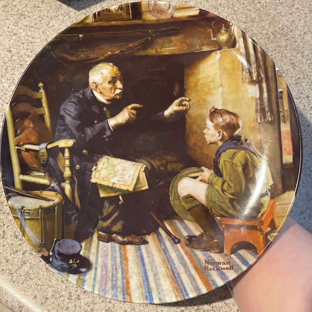 Norman Rockwells “ The Veteran” collectors plate.
